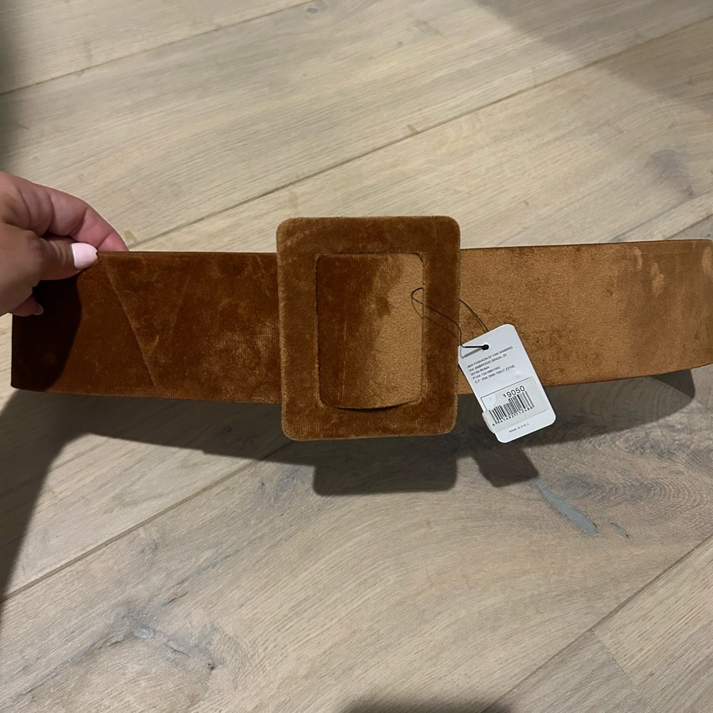 Velvet faux leather belt adjustable size large